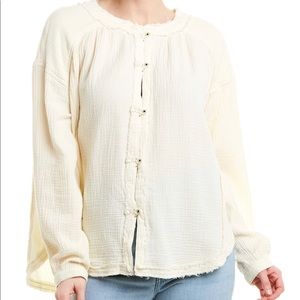 NWT XS Free People Moving Mountains Top Ivory